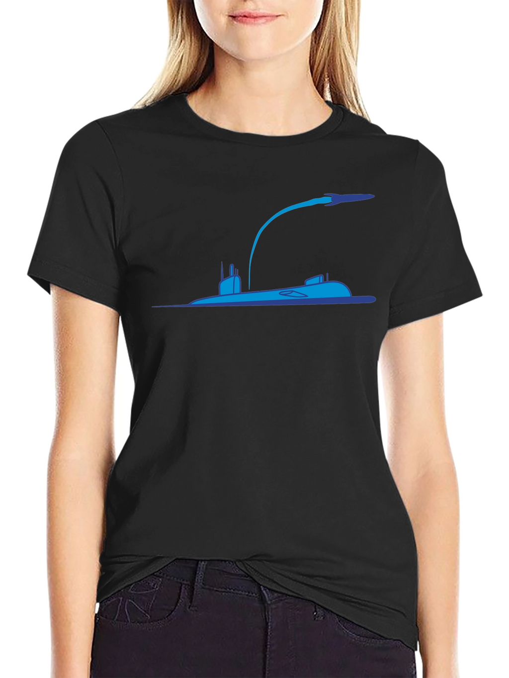 Submarine Rocket Black T-Shirt