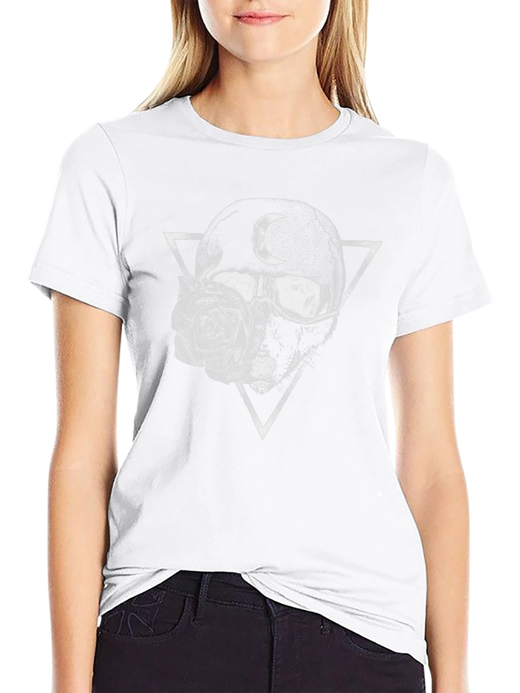 Skull & Rose Graphic Tee - Dark Aesthetic