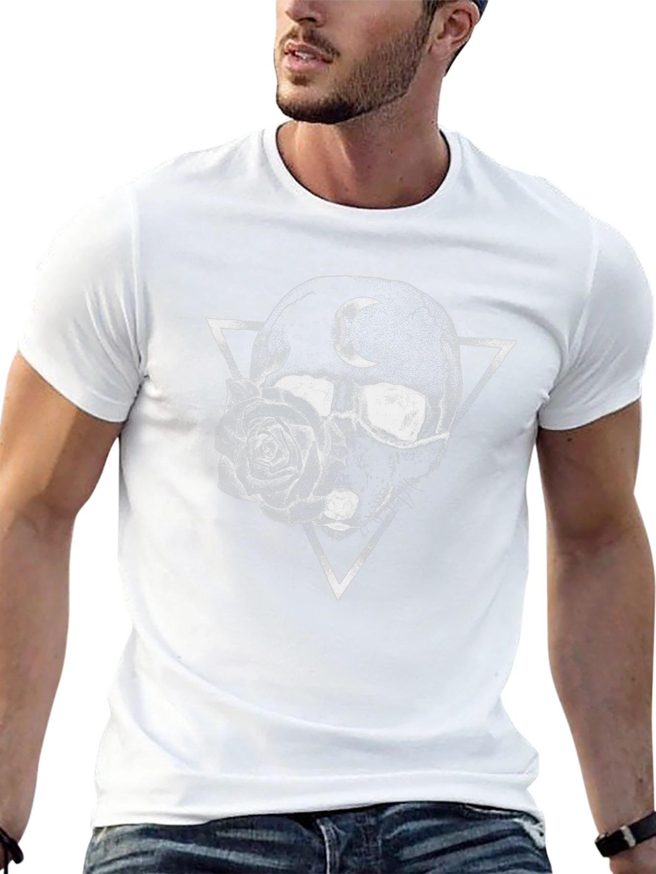 Skull & Rose Graphic Tee - Dark Aesthetic