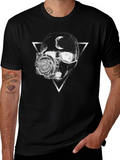 Skull & Rose Graphic Tee - Dark Aesthetic