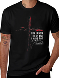 Faith-Inspired Black T-Shirt with Jeremiah 29:11 Design