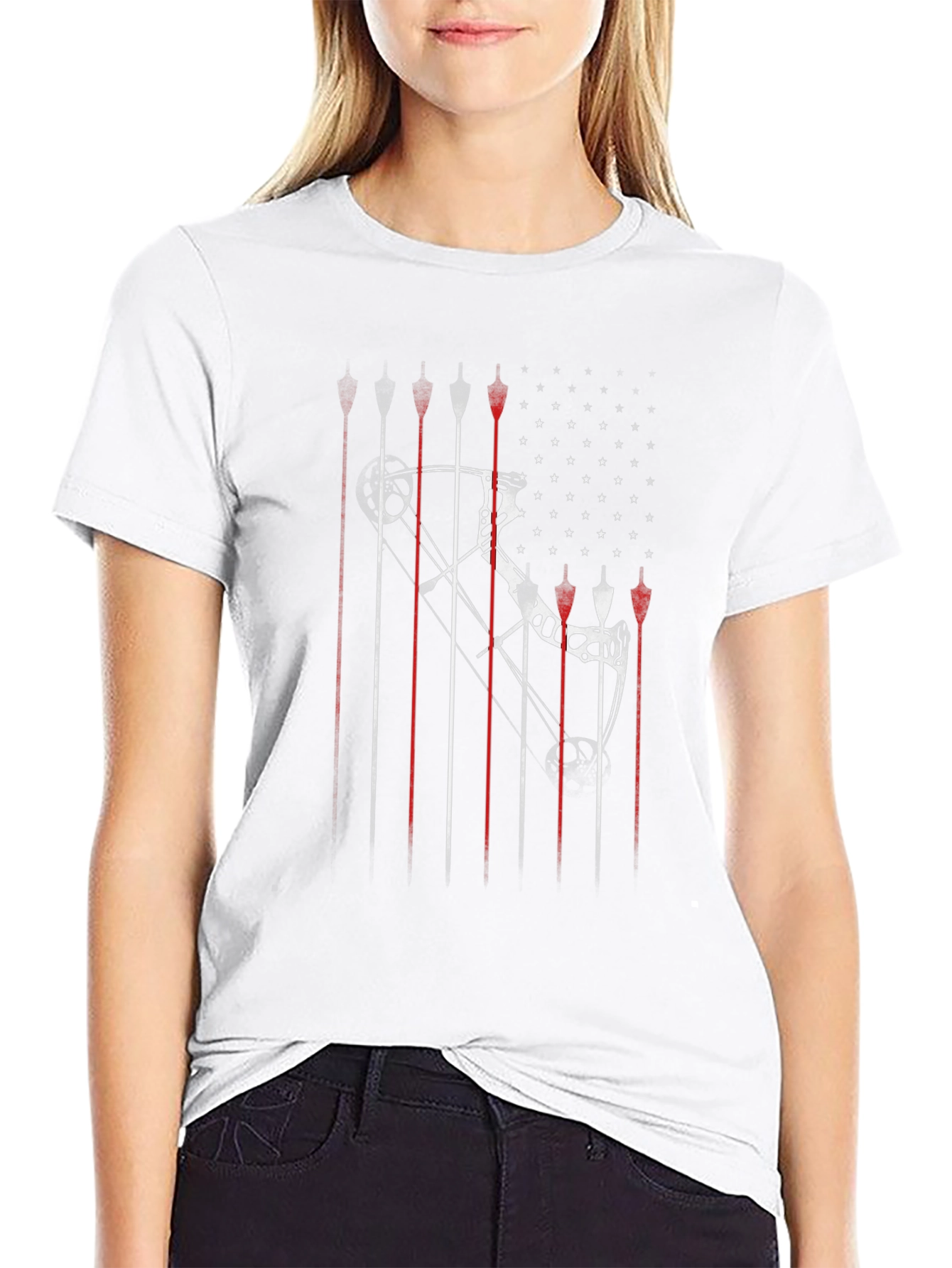 Archery Bow & Arrow Graphic T-Shirt - Black