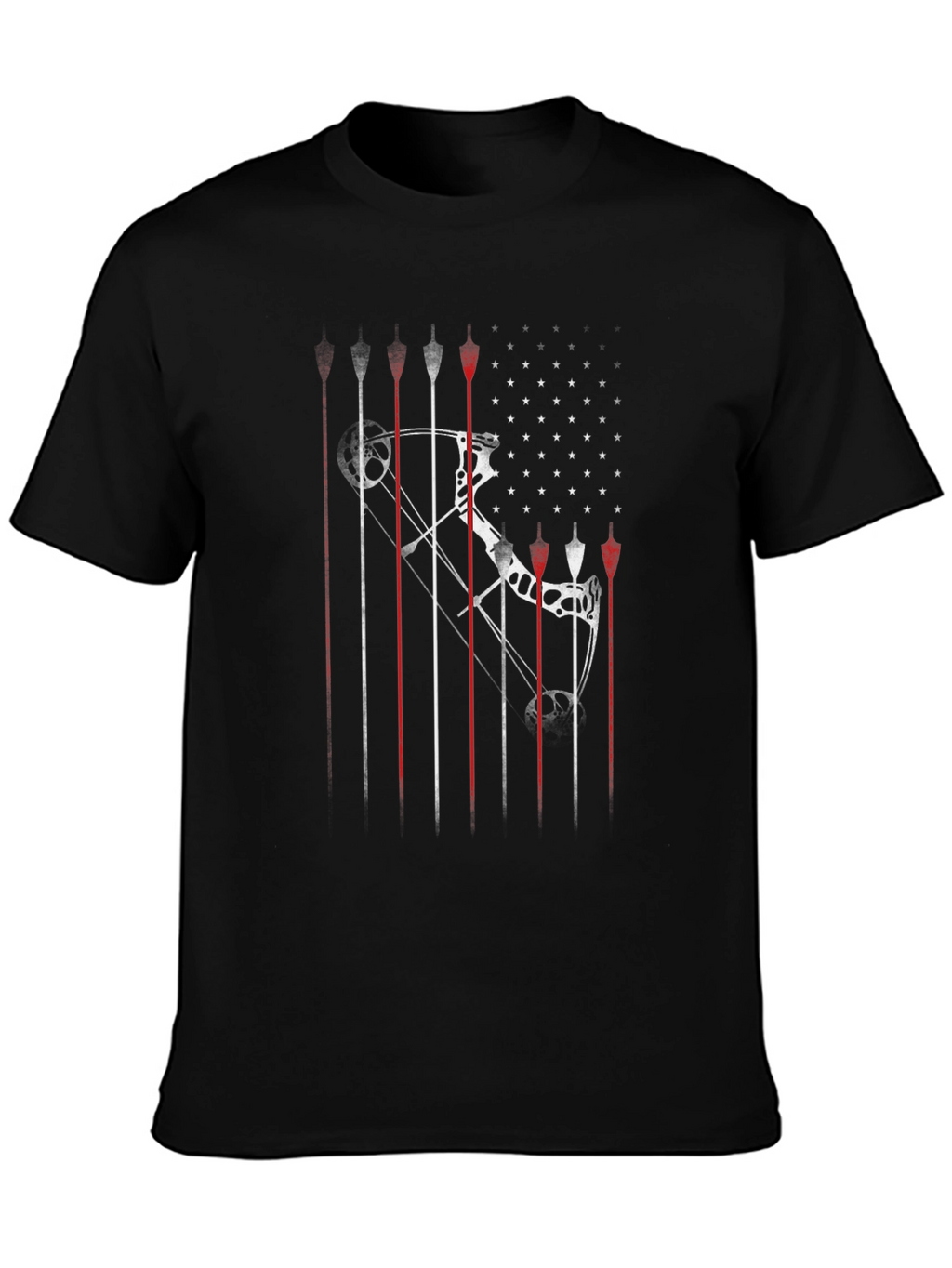 Archery Bow & Arrow Graphic T-Shirt - Black