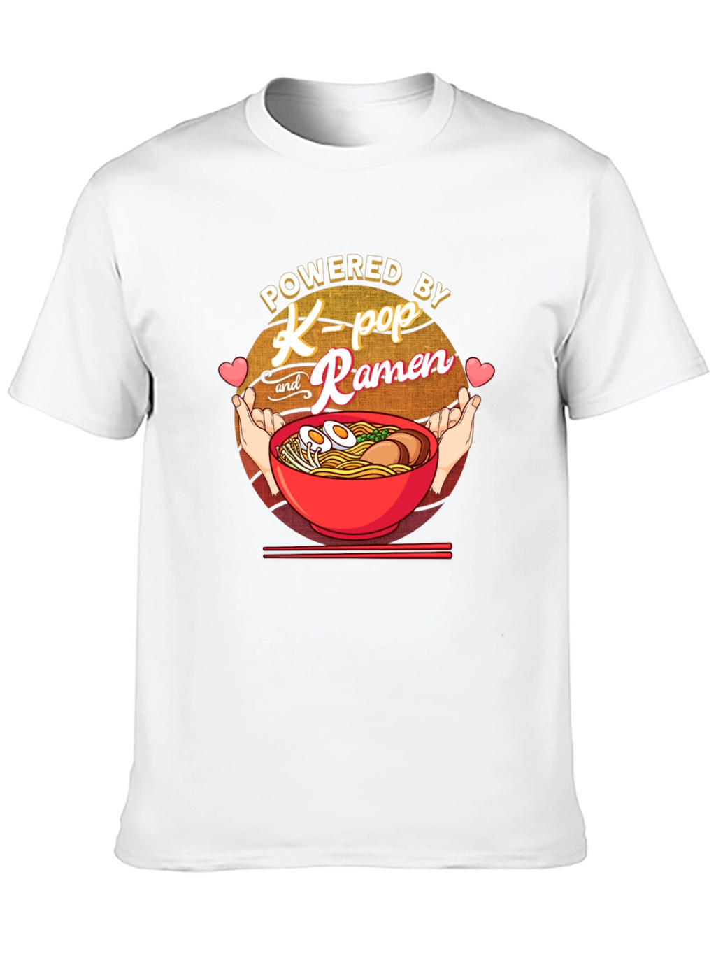 Powered by K-Pop and Ramen Black T-Shirt
