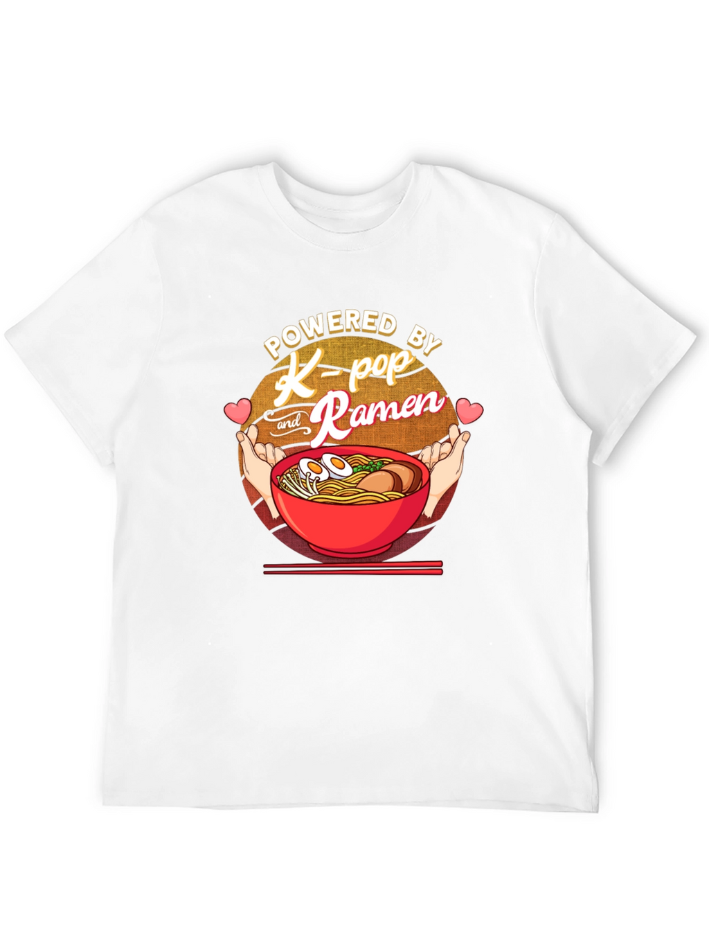 Powered by K-Pop and Ramen Black T-Shirt