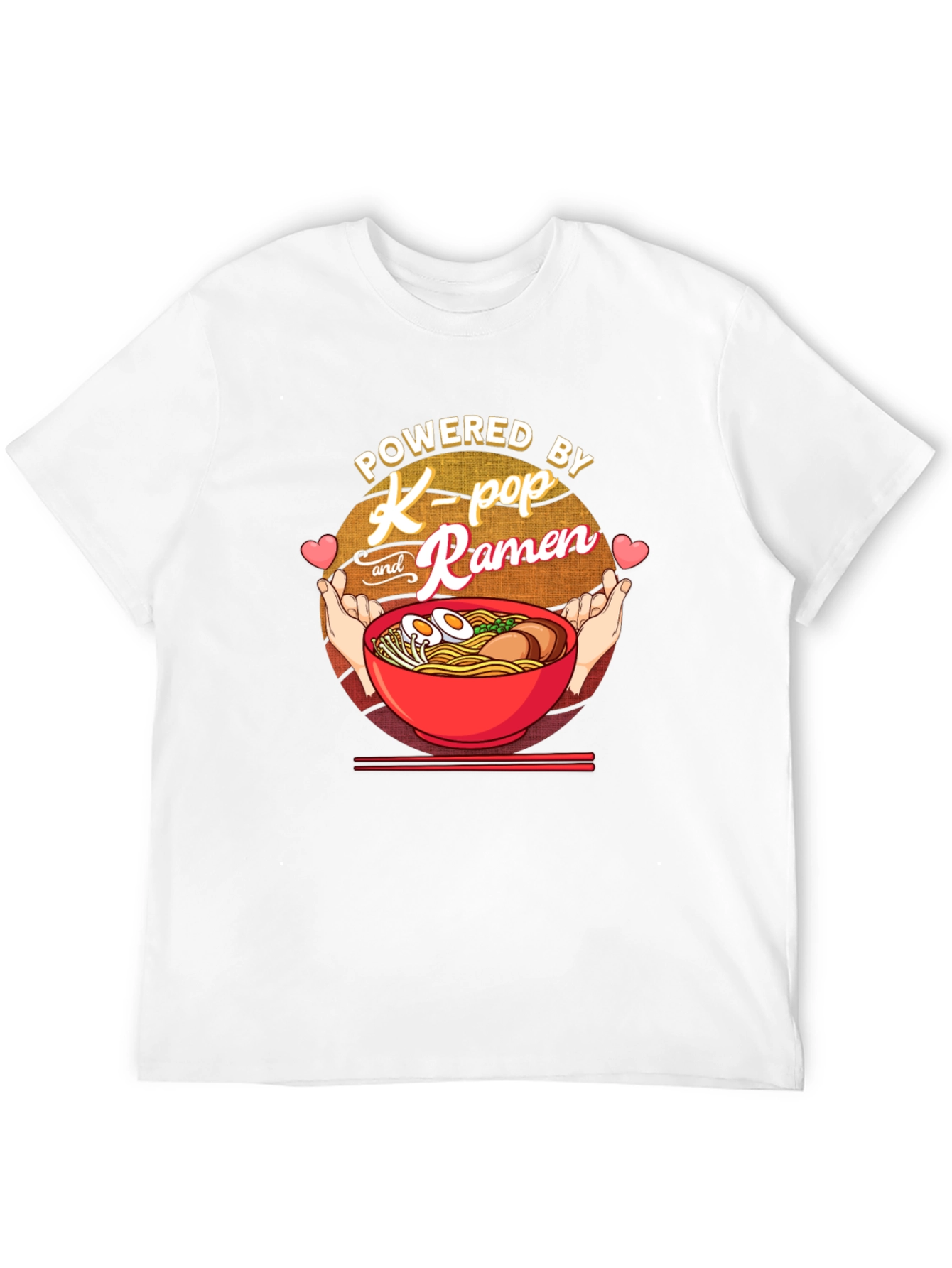 Powered by K-Pop and Ramen Black T-Shirt