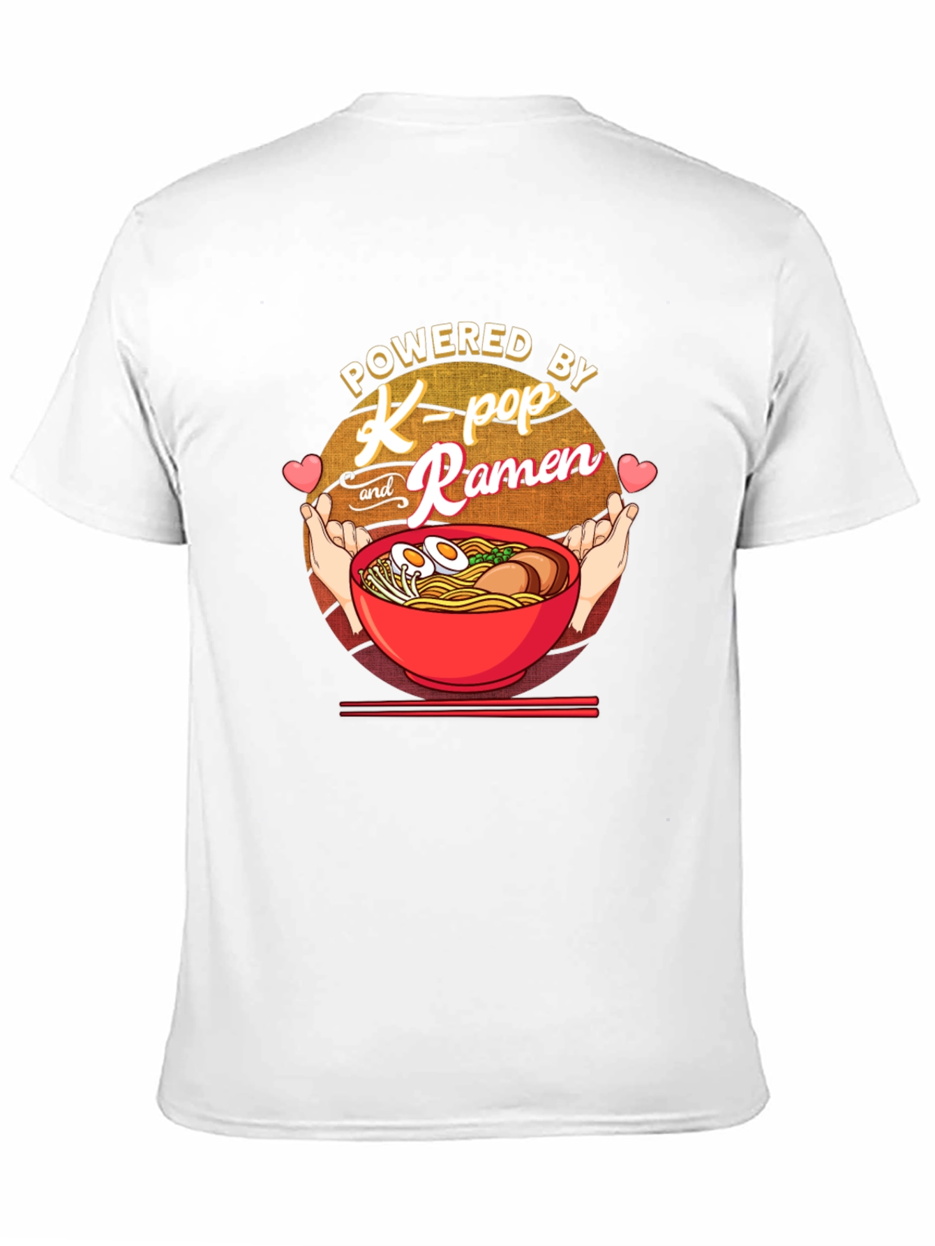 Powered by K-Pop and Ramen Black T-Shirt