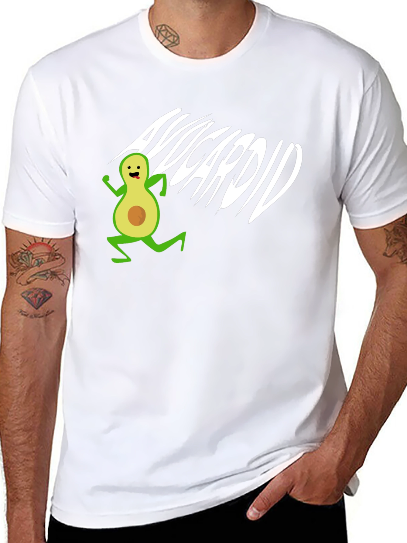 Avocardio T-Shirt - Black Cotton Avocado Run Tee