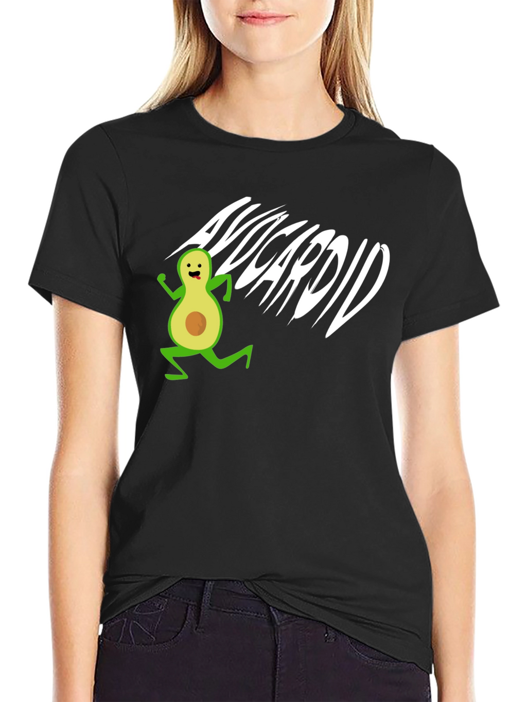 Avocardio T-Shirt - Black Cotton Avocado Run Tee