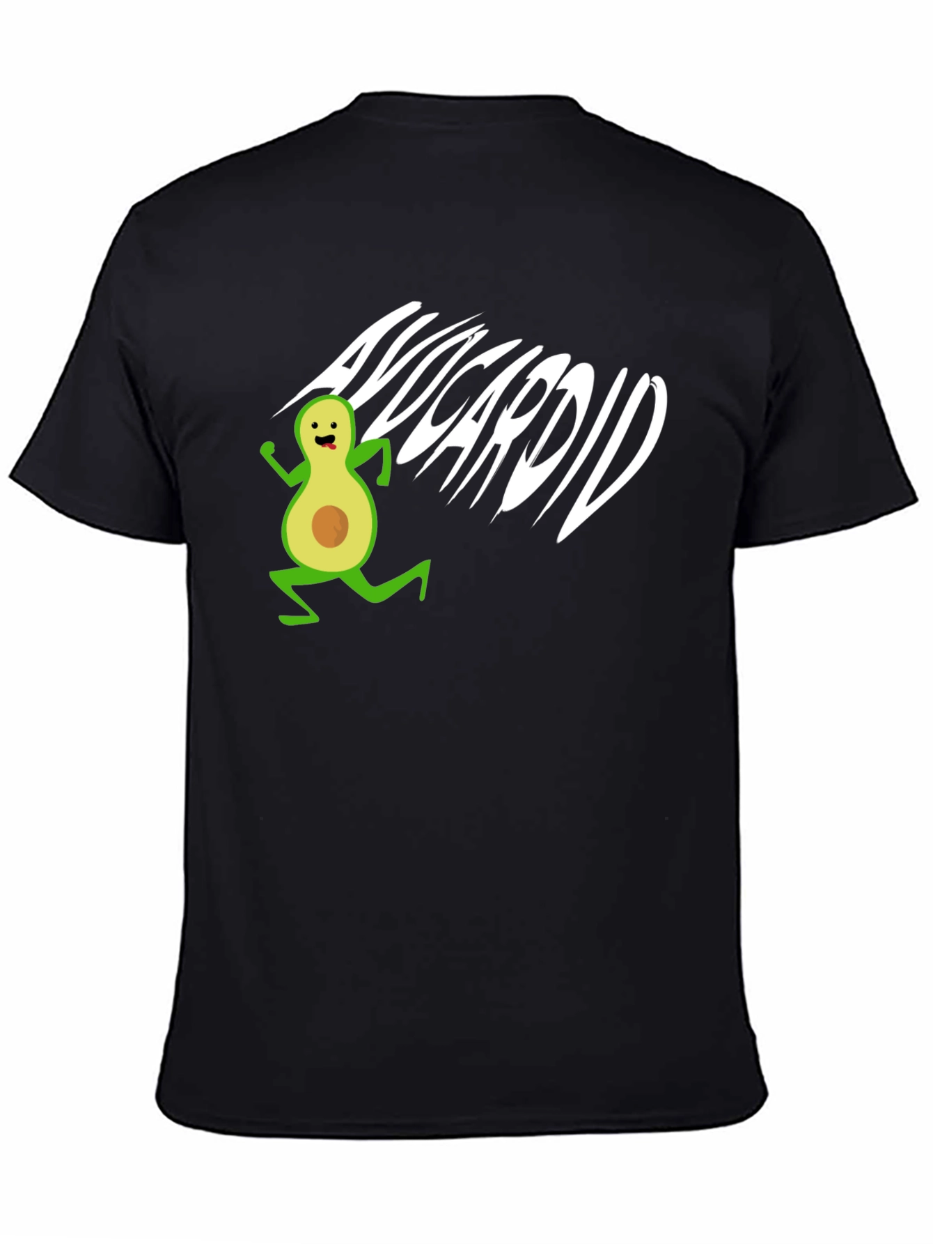 Avocardio T-Shirt - Black Cotton Avocado Run Tee