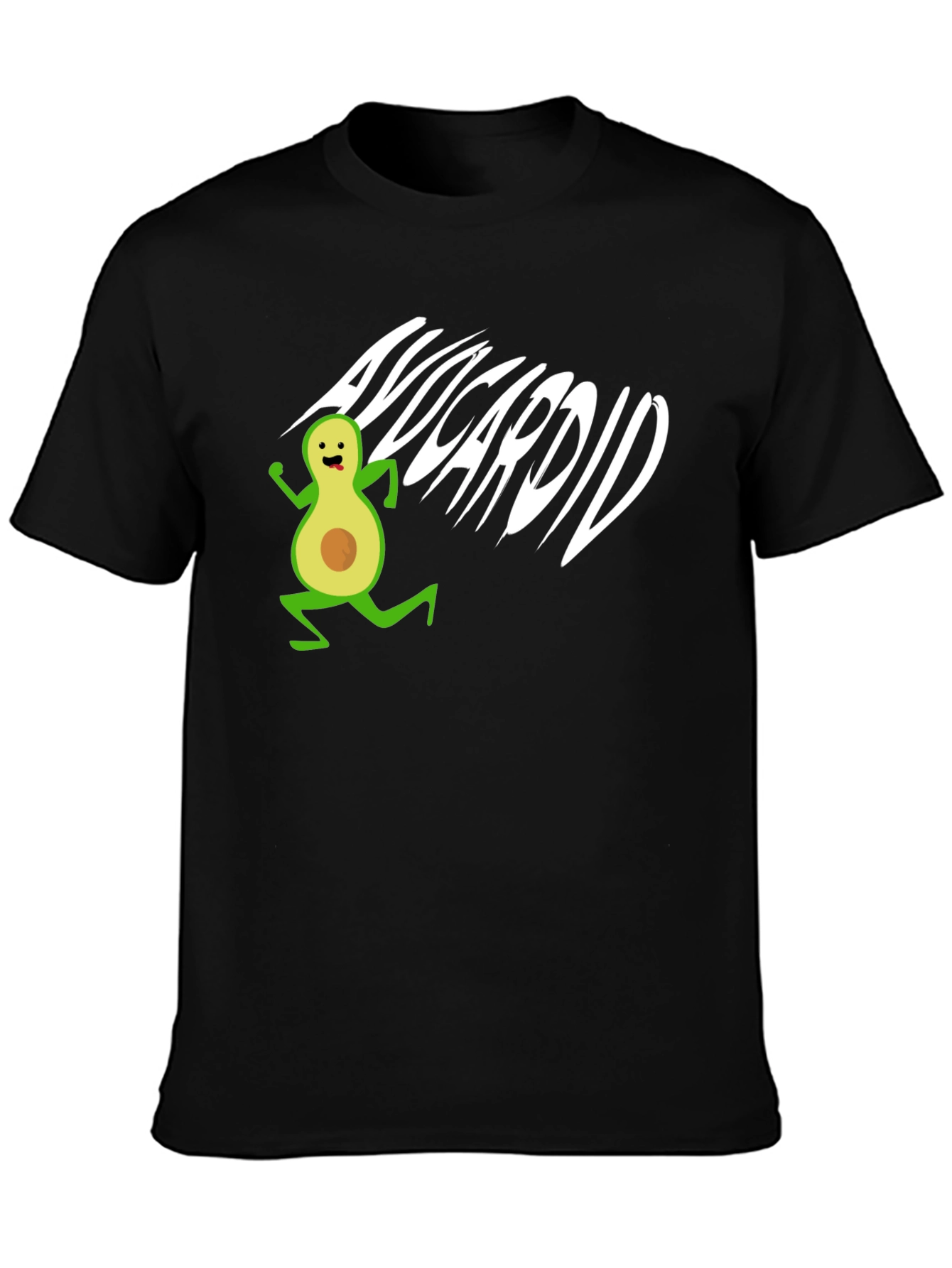 Avocardio T-Shirt - Black Cotton Avocado Run Tee