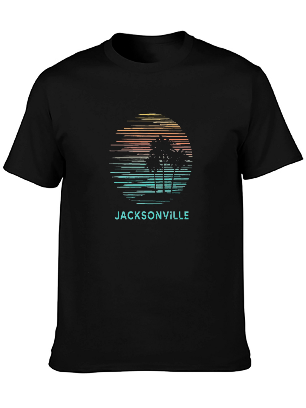 Jacksonville Palm Sunset Graphic Tee - Black