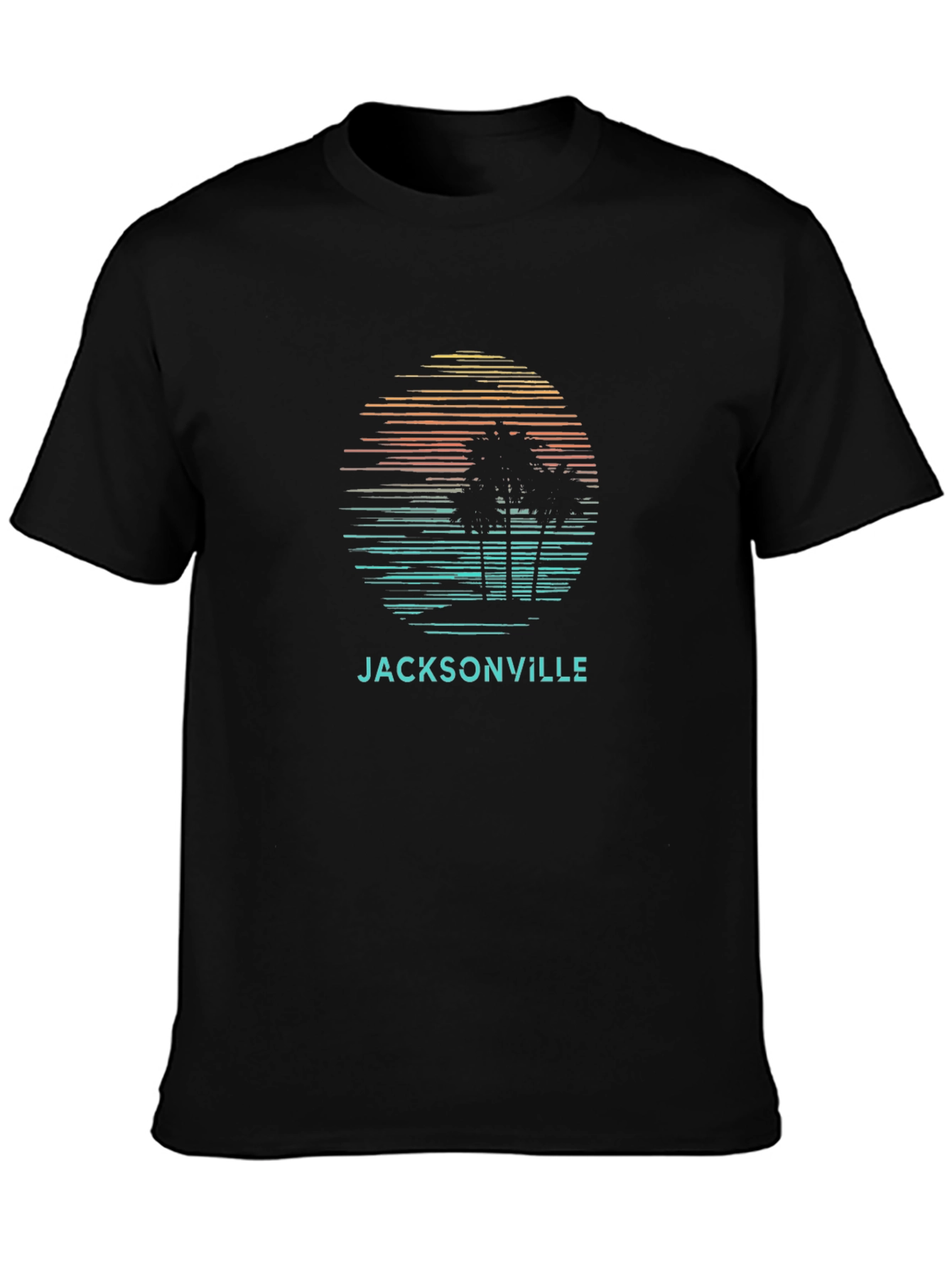 Jacksonville Palm Sunset Graphic Tee - Black