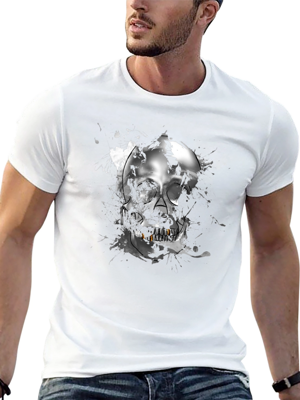Skull Graphic T-Shirt - Edgy Streetwear Tee