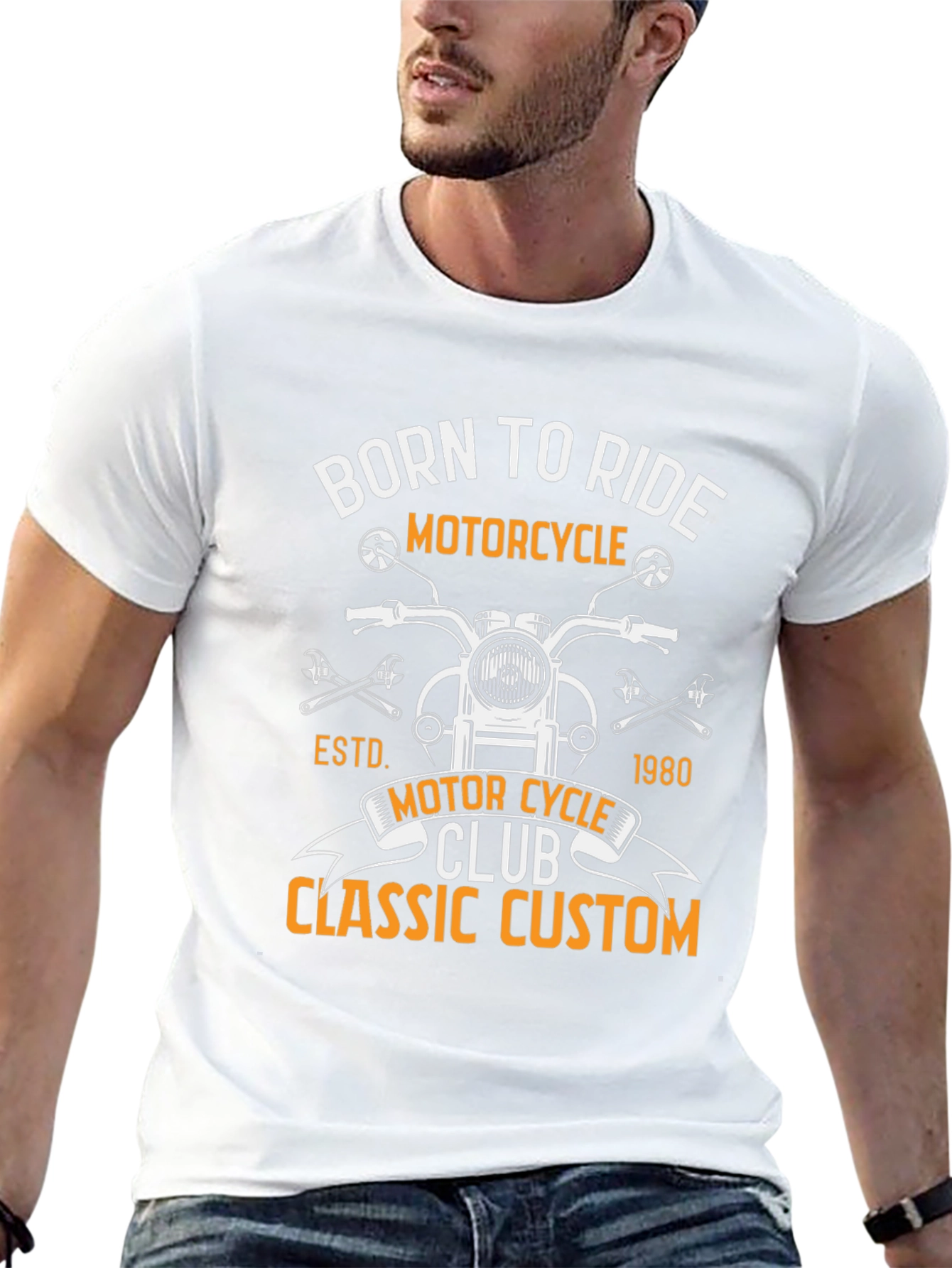 Born To Ride Motorcycle Classic Custom T-Shirt