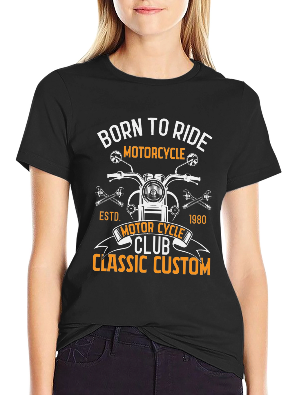 Born To Ride Motorcycle Classic Custom T-Shirt
