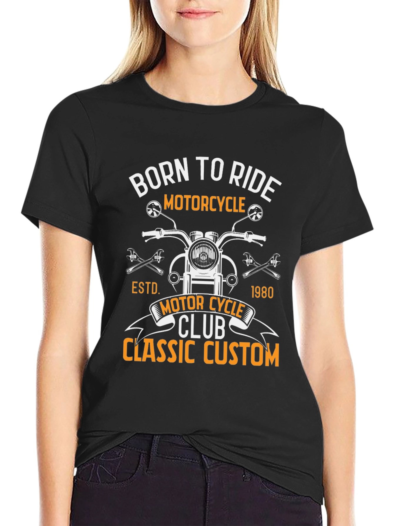 Born To Ride Motorcycle Classic Custom T-Shirt