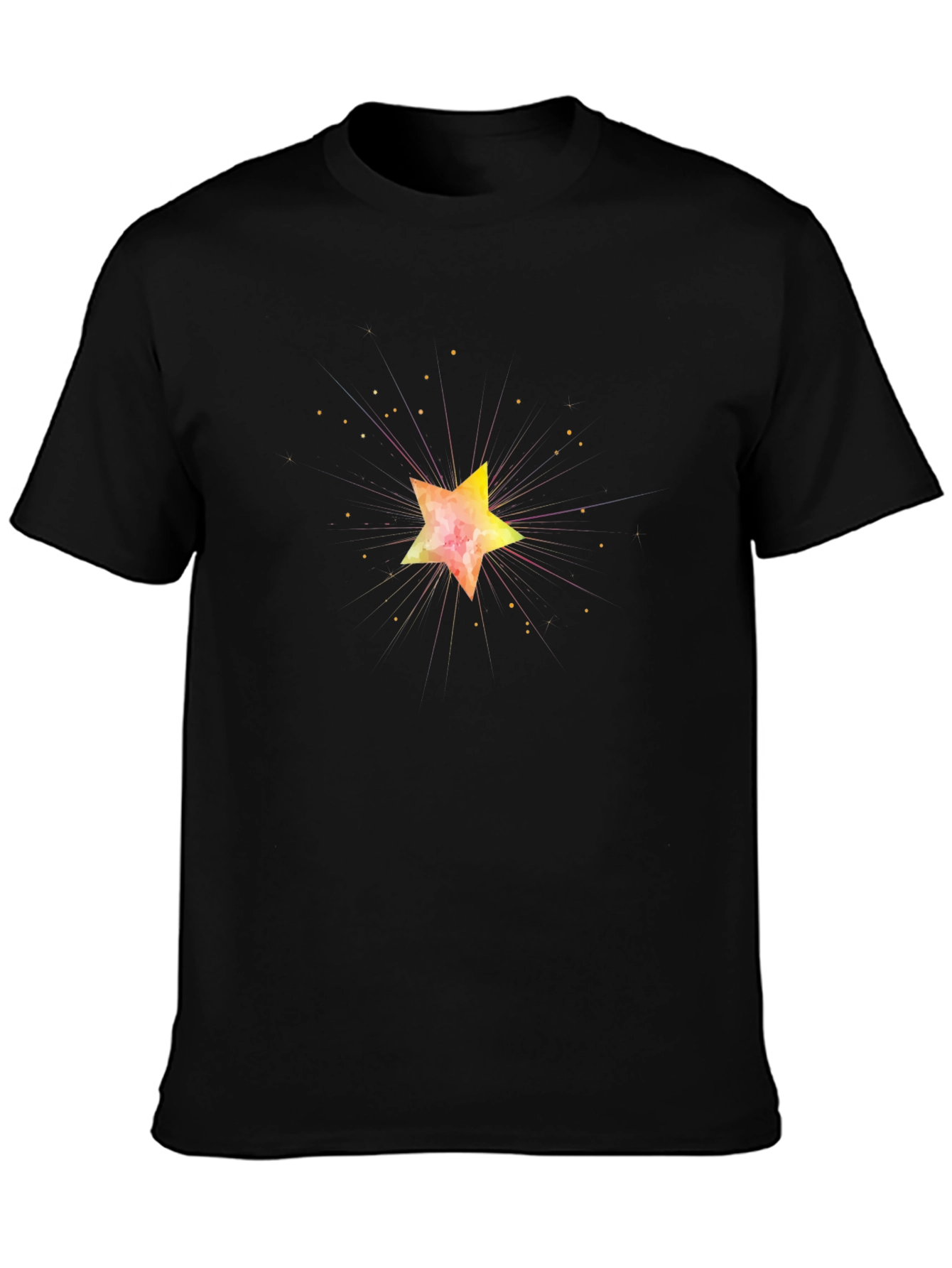Star Graphic Black T-Shirt for Men