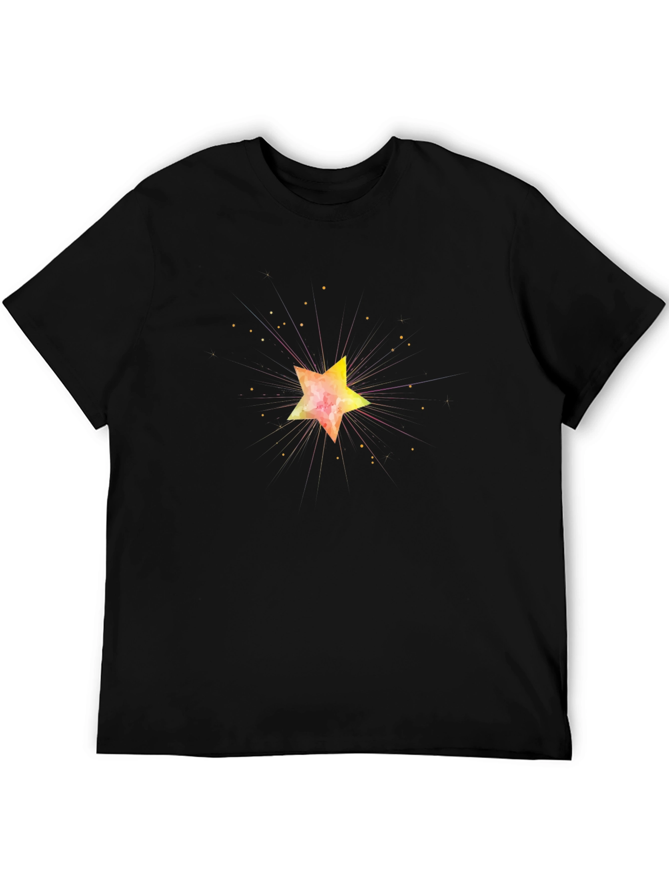 Star Graphic Black T-Shirt for Men