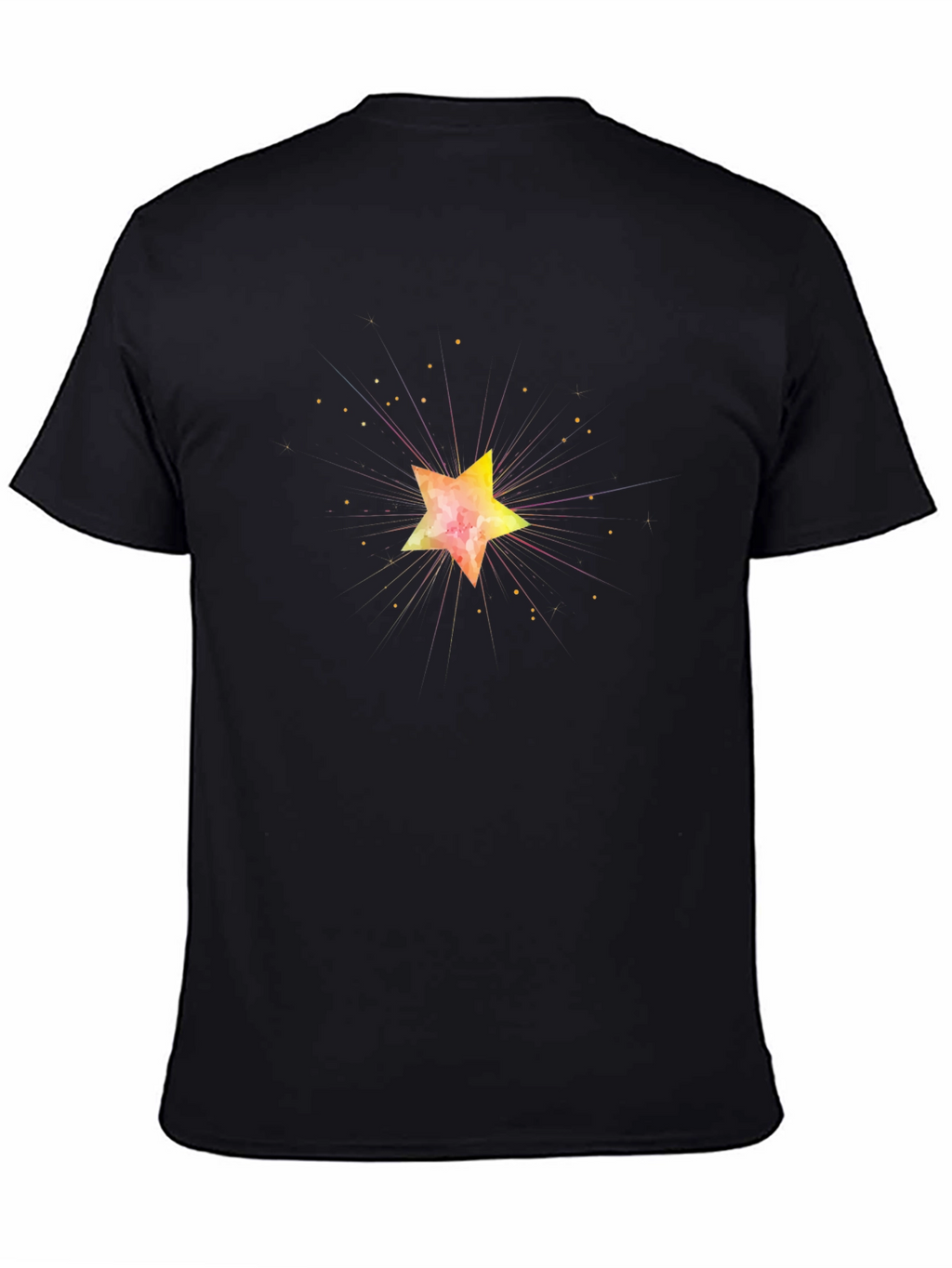 Star Graphic Black T-Shirt for Men