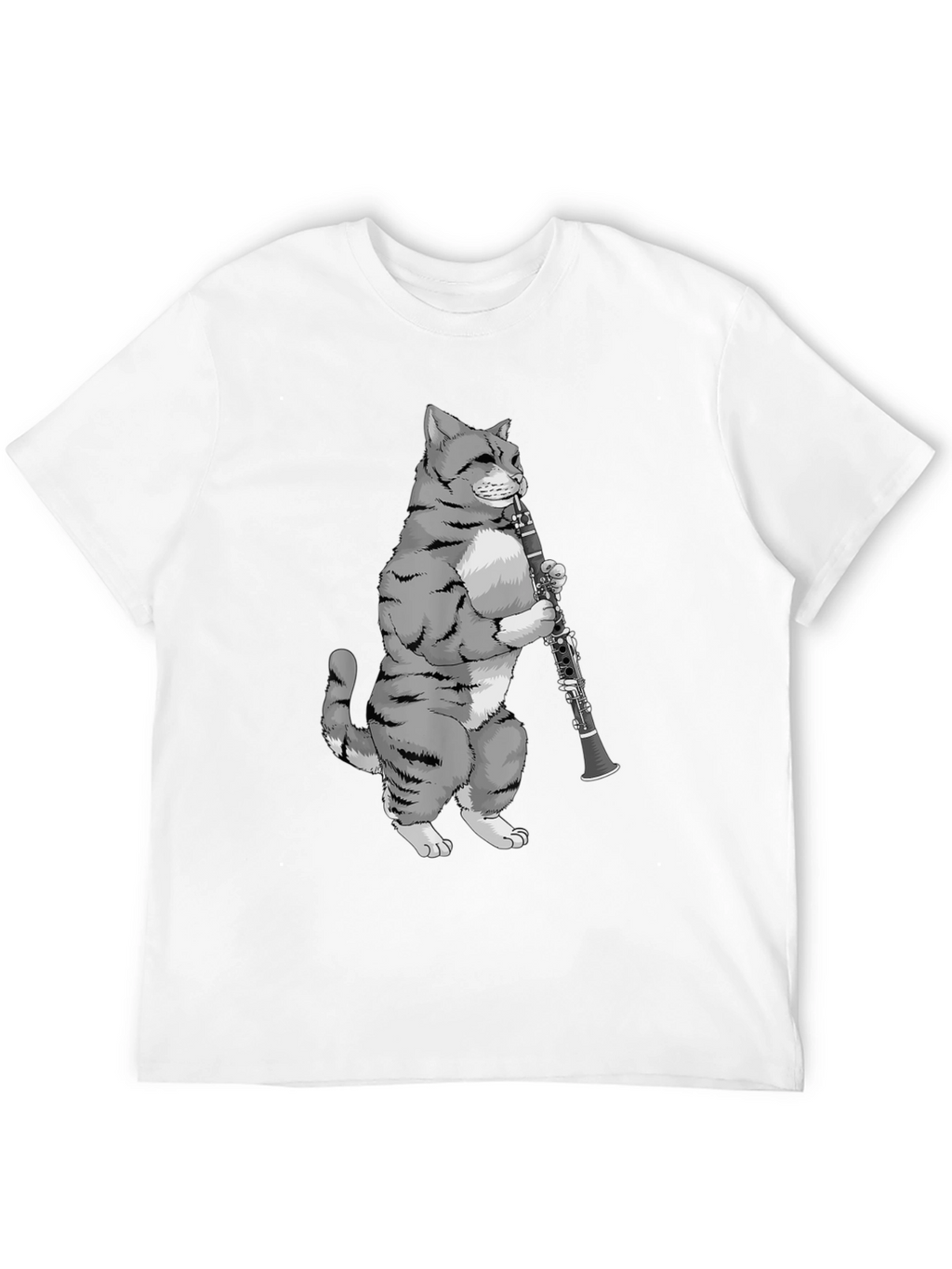 Cat Playing Clarinet T-Shirt - Unique Music Lover Tee