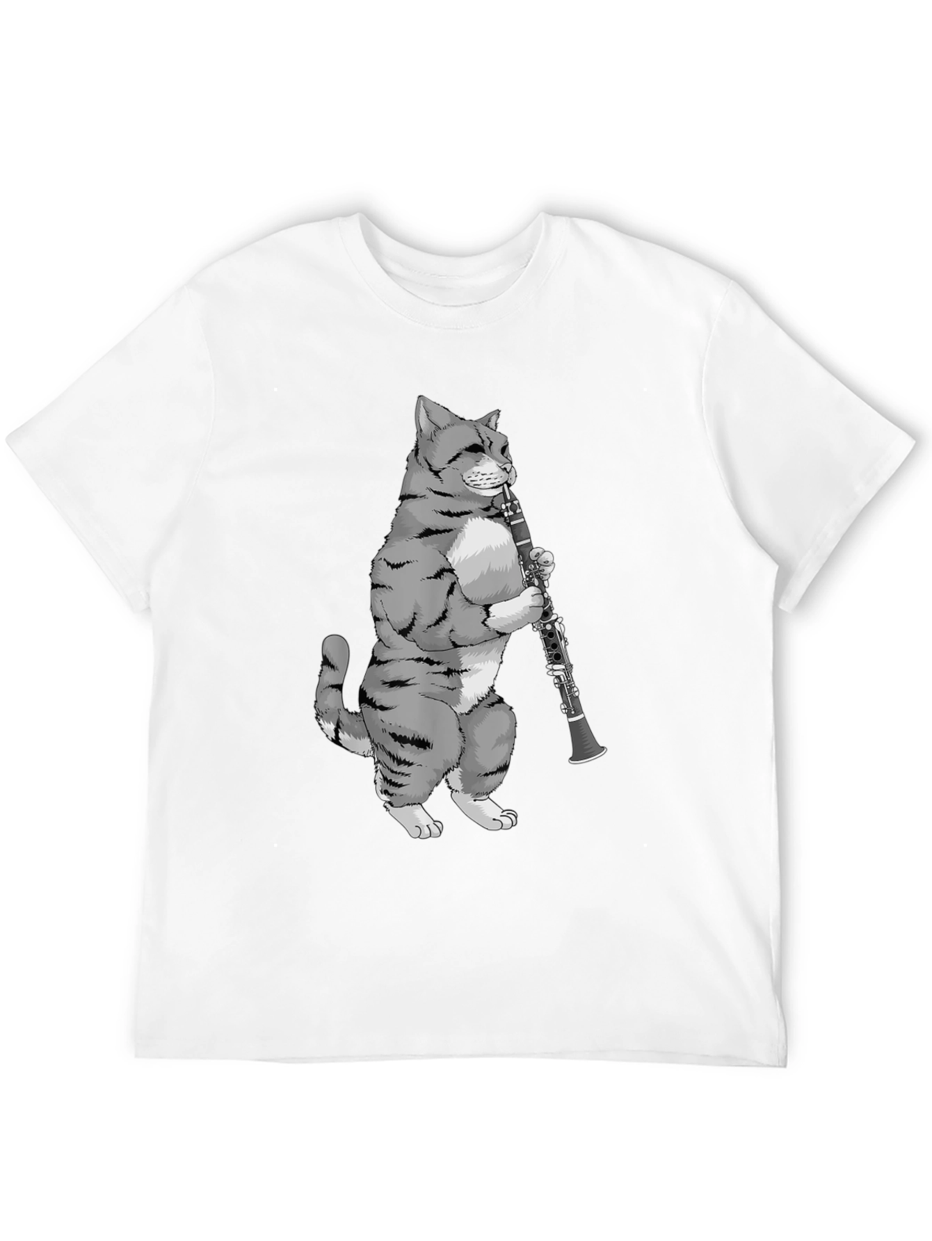 Cat Playing Clarinet T-Shirt - Unique Music Lover Tee