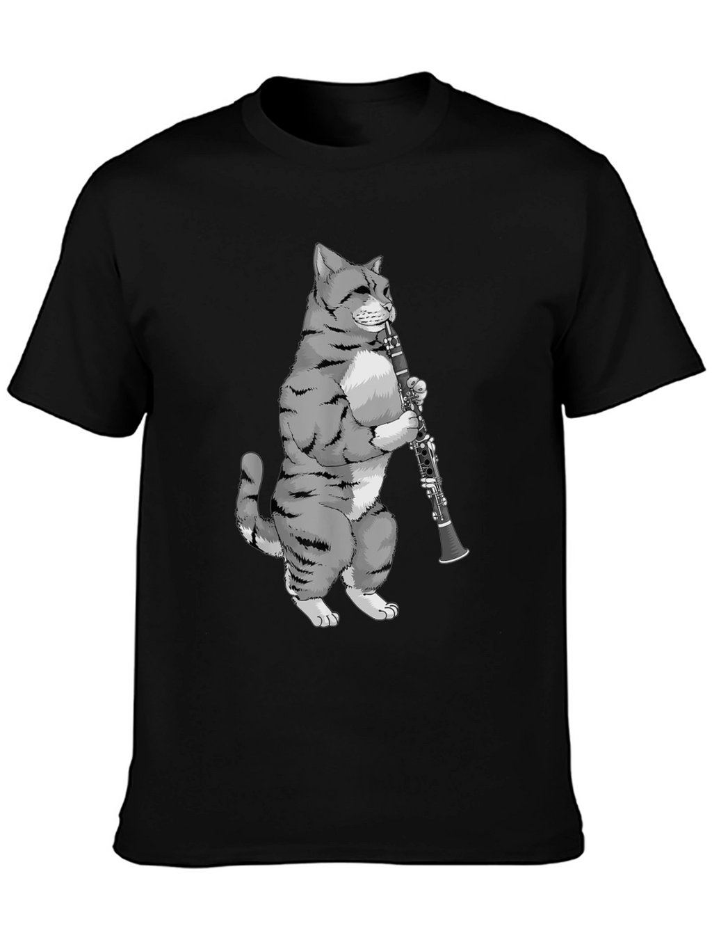 Cat Playing Clarinet T-Shirt - Unique Music Lover Tee