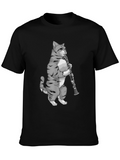 Cat Playing Clarinet T-Shirt - Unique Music Lover Tee