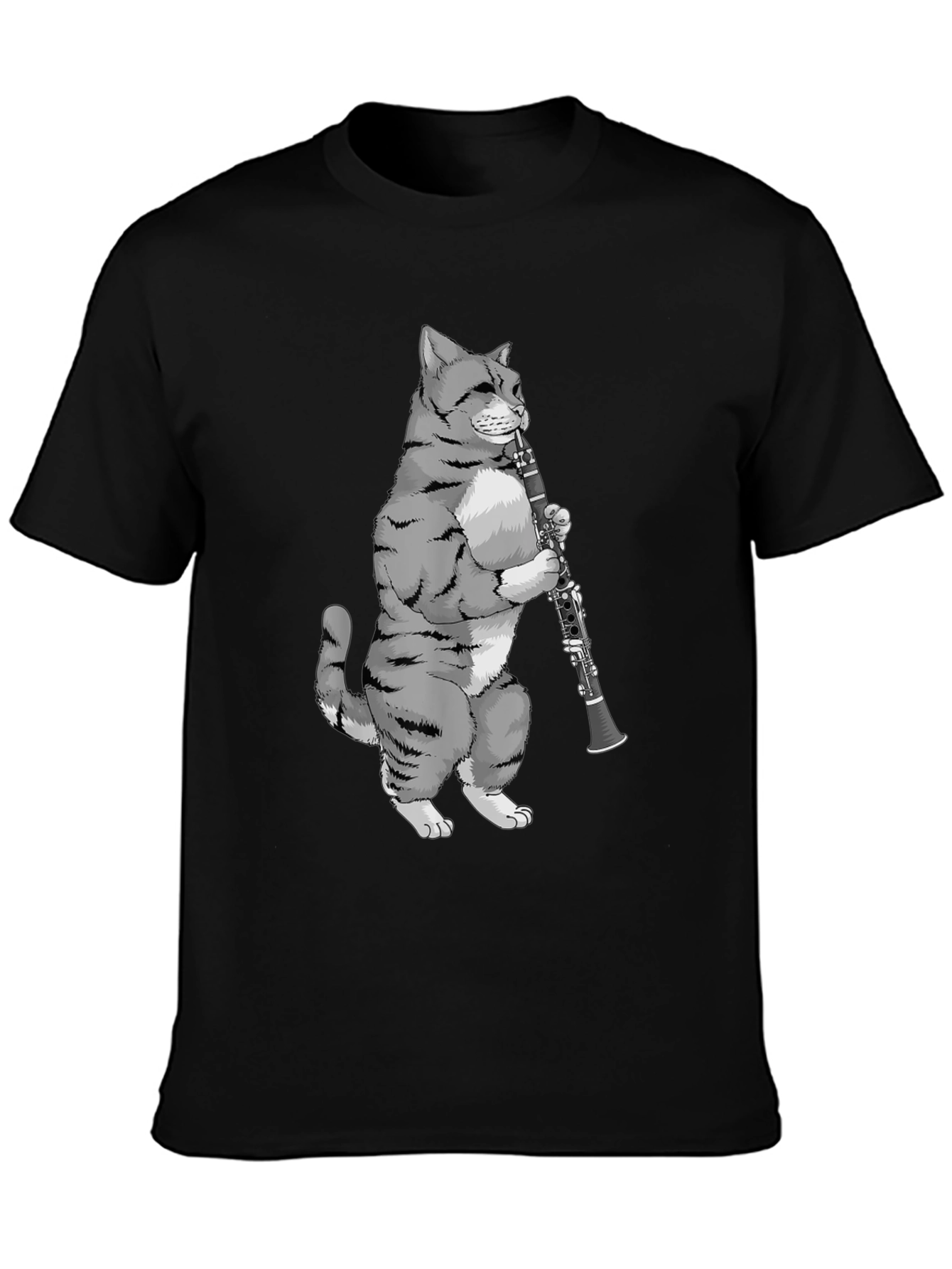 Cat Playing Clarinet T-Shirt - Unique Music Lover Tee