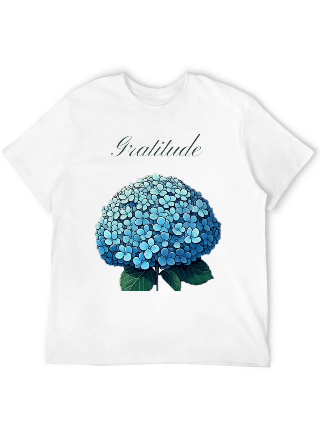 Gratitude Hydrangea Graphic Tee - Black