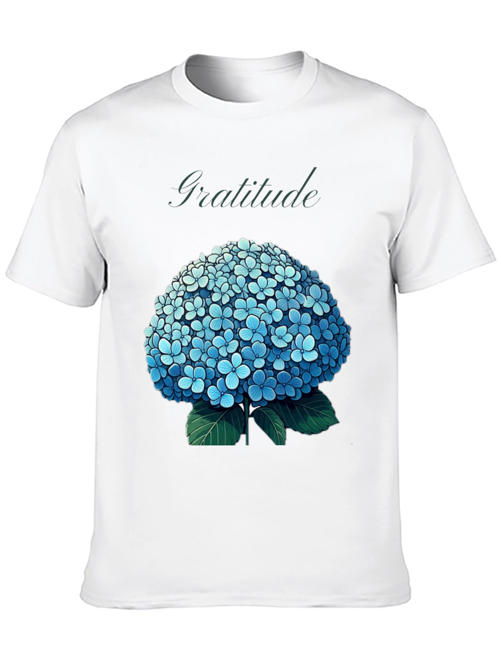 Gratitude Hydrangea Graphic Tee - Black