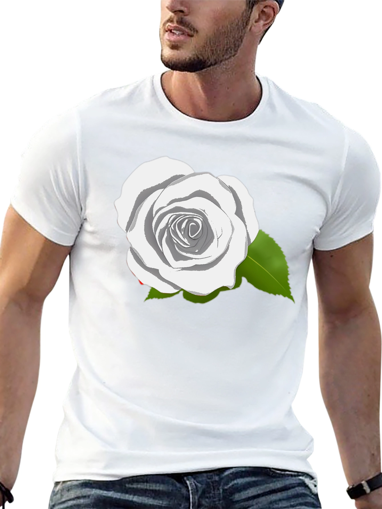 Rose Graphic T-Shirt - Elegant Floral Design