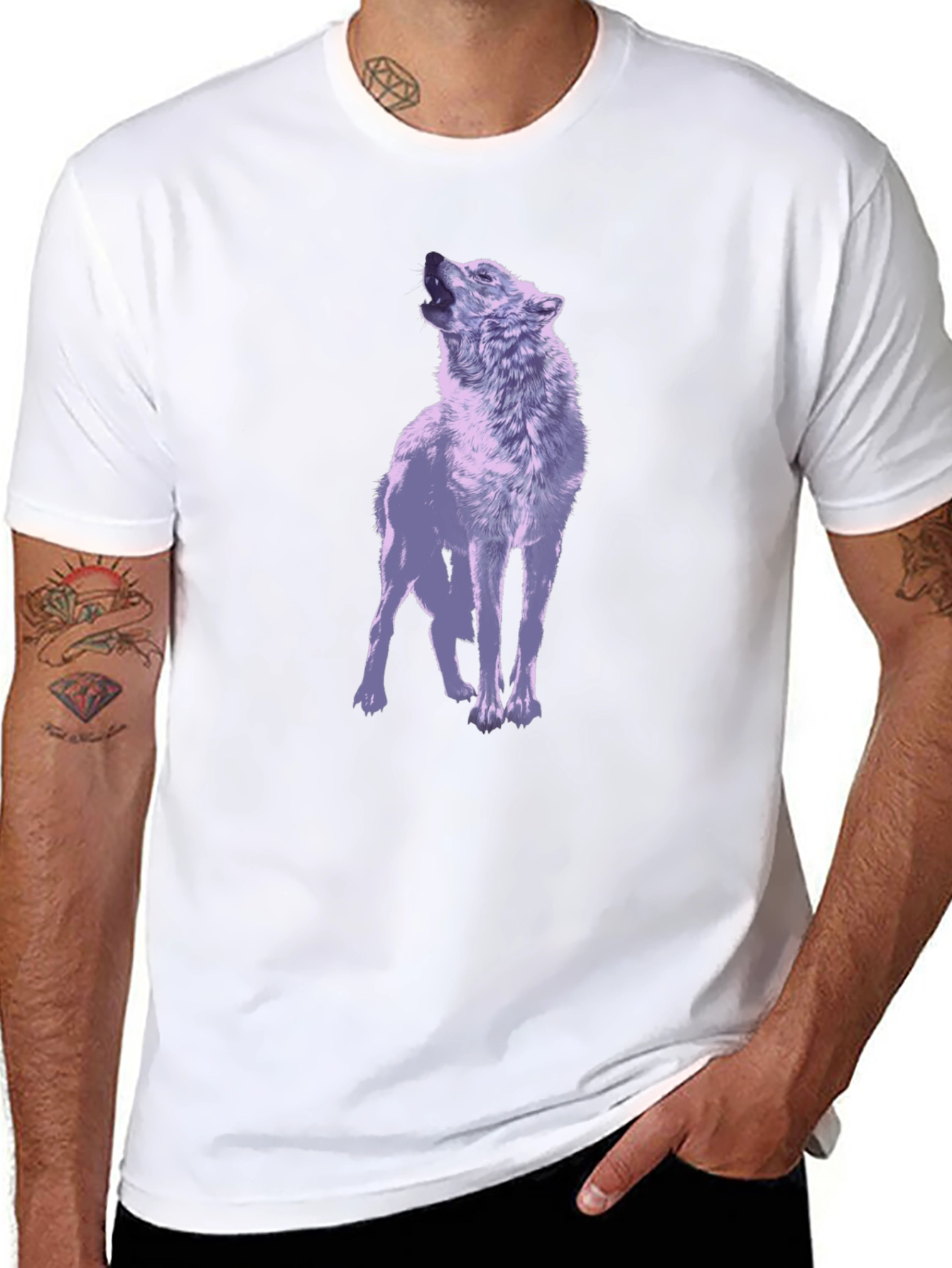 Wolf Graphic T-Shirt - Mens Black Tee