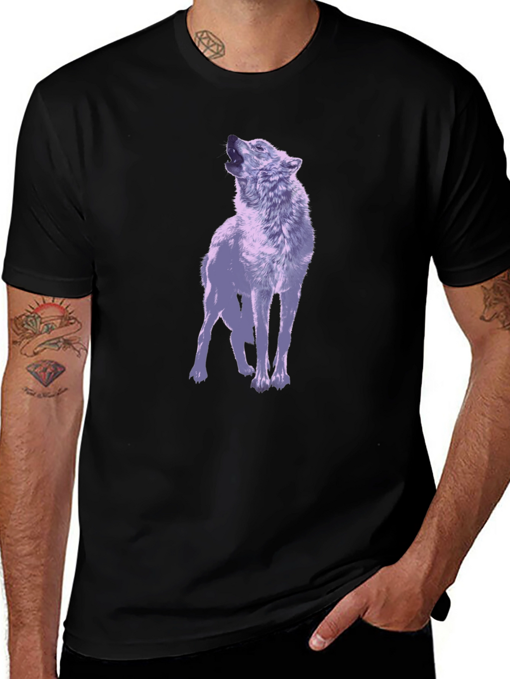 Wolf Graphic T-Shirt - Mens Black Tee