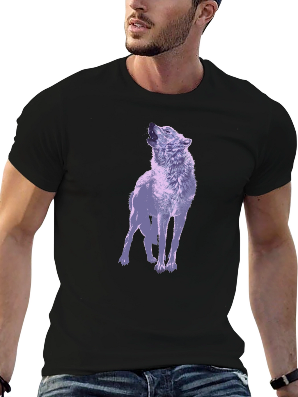 Wolf Graphic T-Shirt - Mens Black Tee