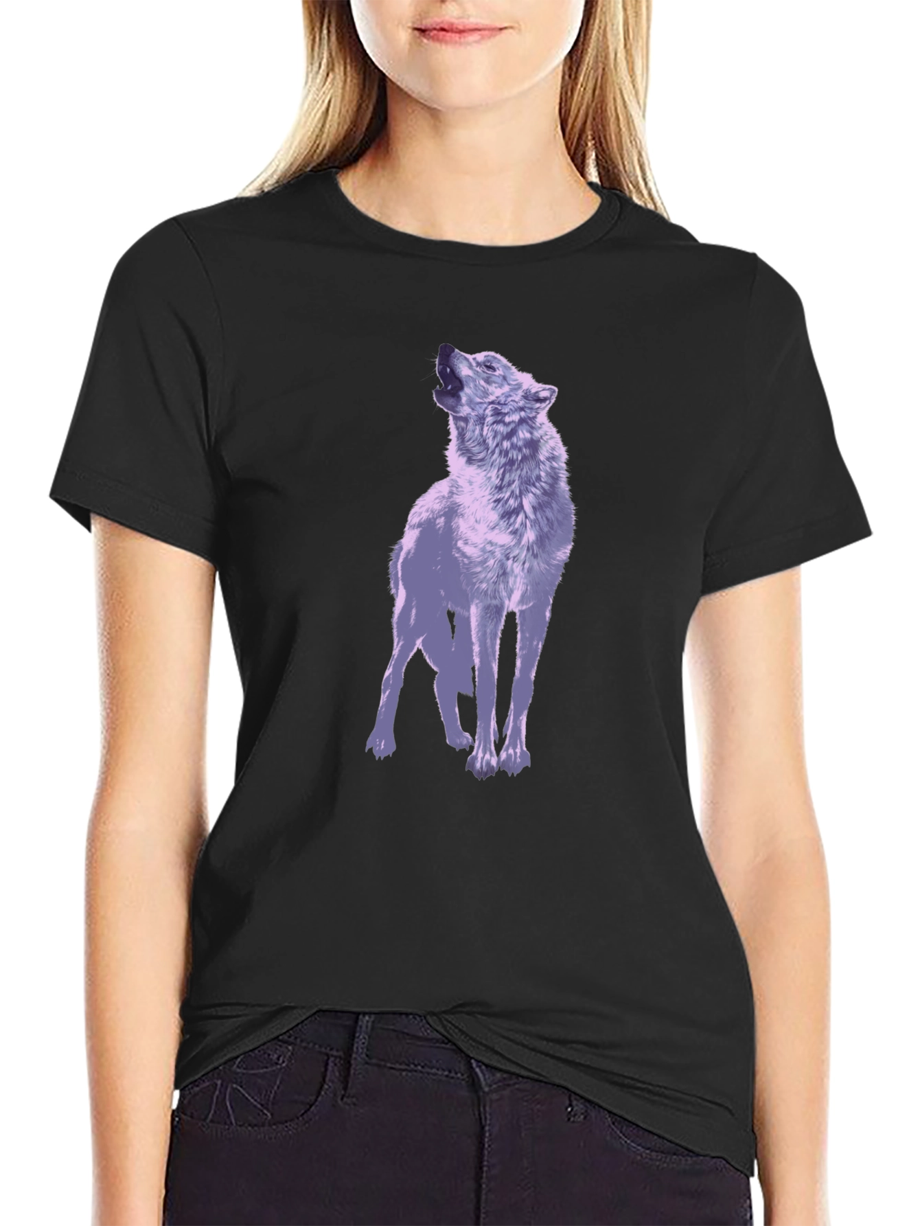 Wolf Graphic T-Shirt - Mens Black Tee