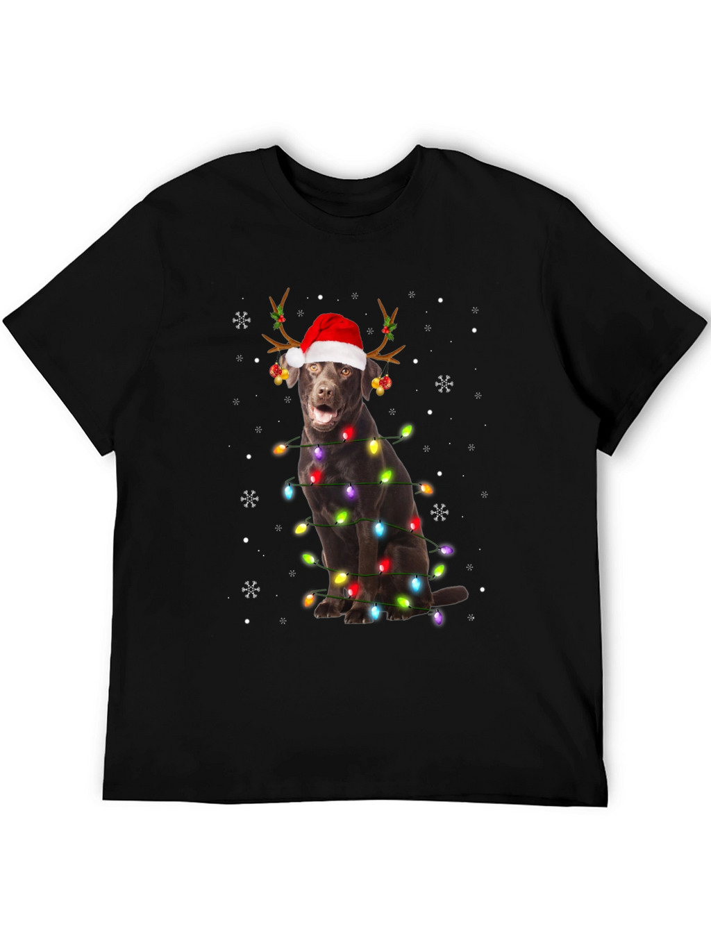 Festive Dog Christmas Lights T-Shirt