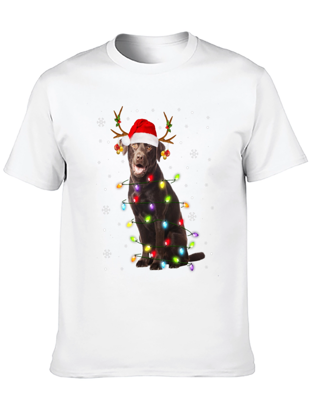 Festive Dog Christmas Lights T-Shirt
