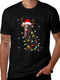 Festive Dog Christmas Lights T-Shirt