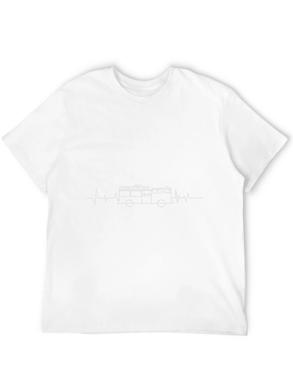 Fire Truck Heartbeat Graphic Tee - Black