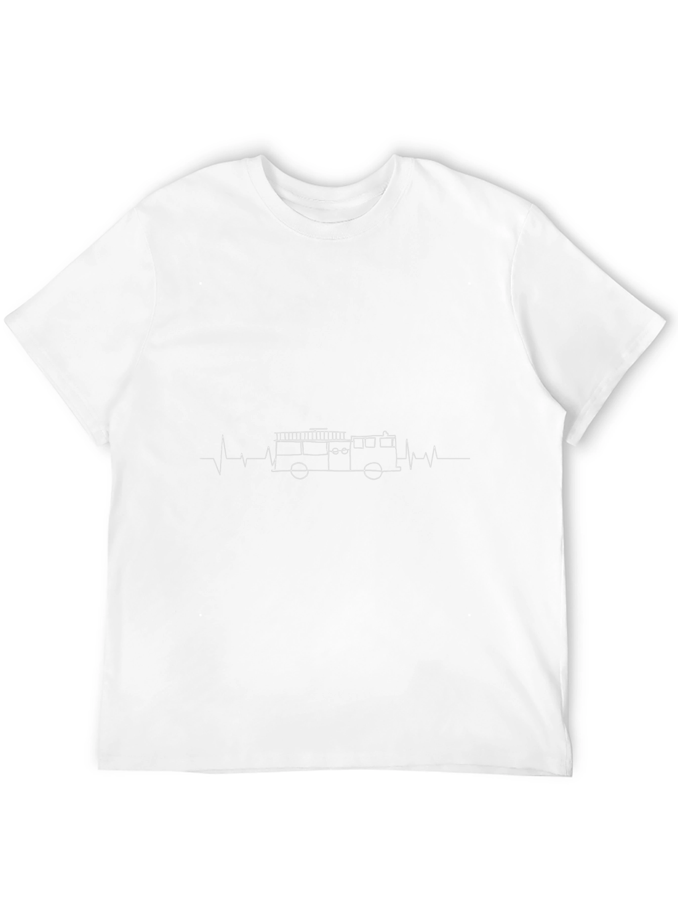Fire Truck Heartbeat Graphic Tee - Black