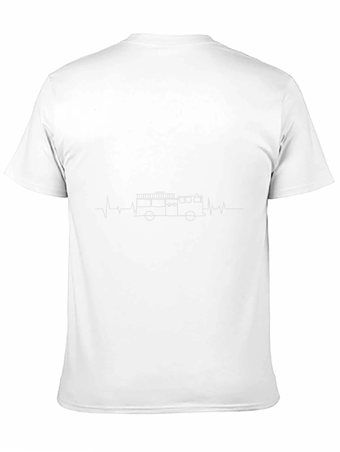 Fire Truck Heartbeat Graphic Tee - Black
