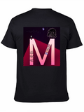 Abstract Graphic Tee - Black Cotton Blend Shirt