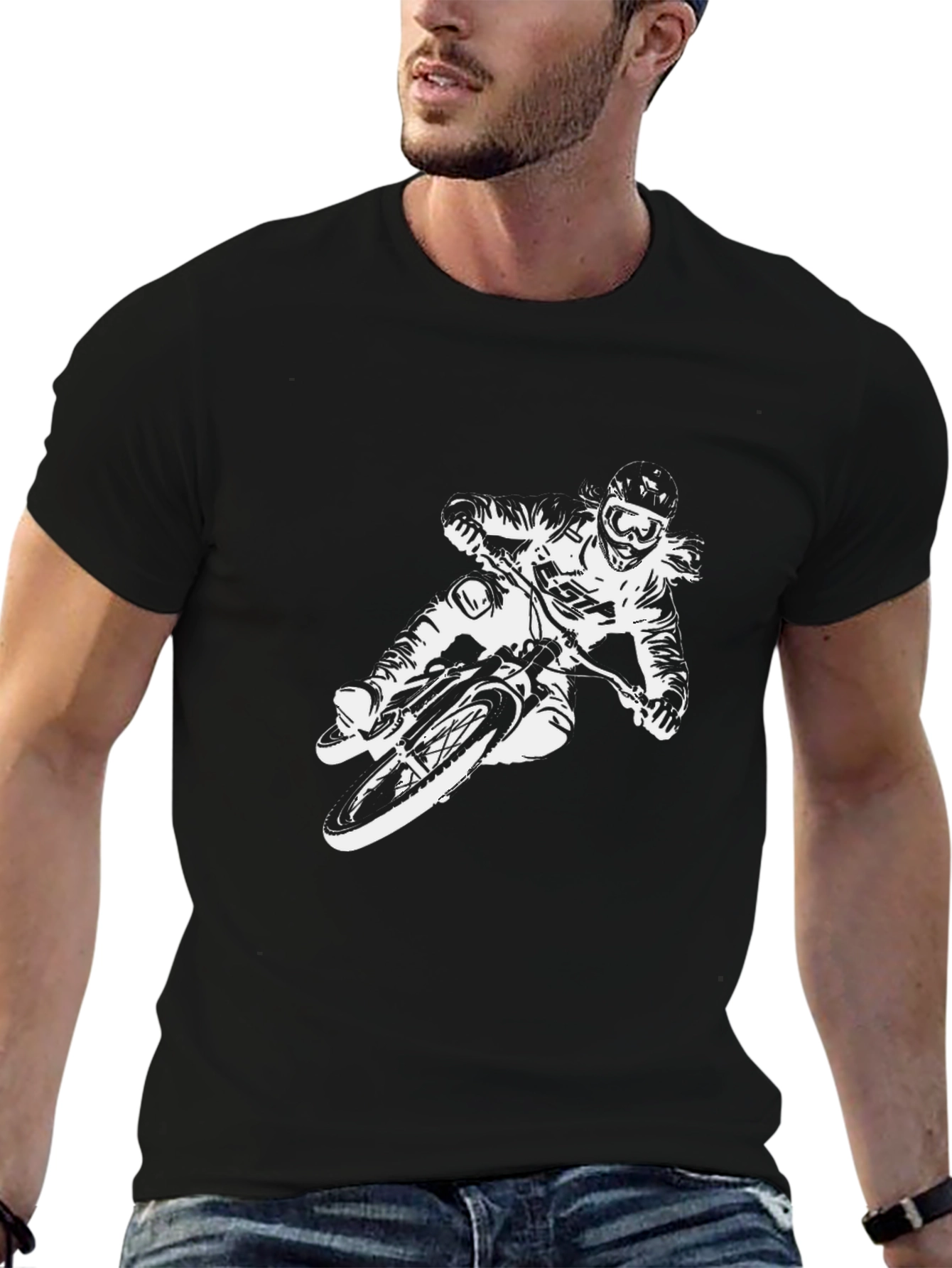 Mens Graphic T-Shirt - Mountain Biker Design