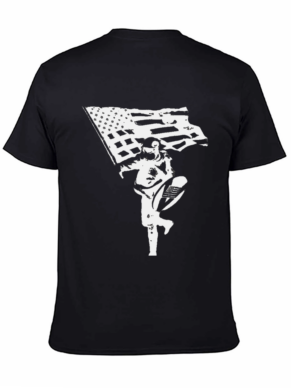 American Flag Astronaut Black T-Shirt