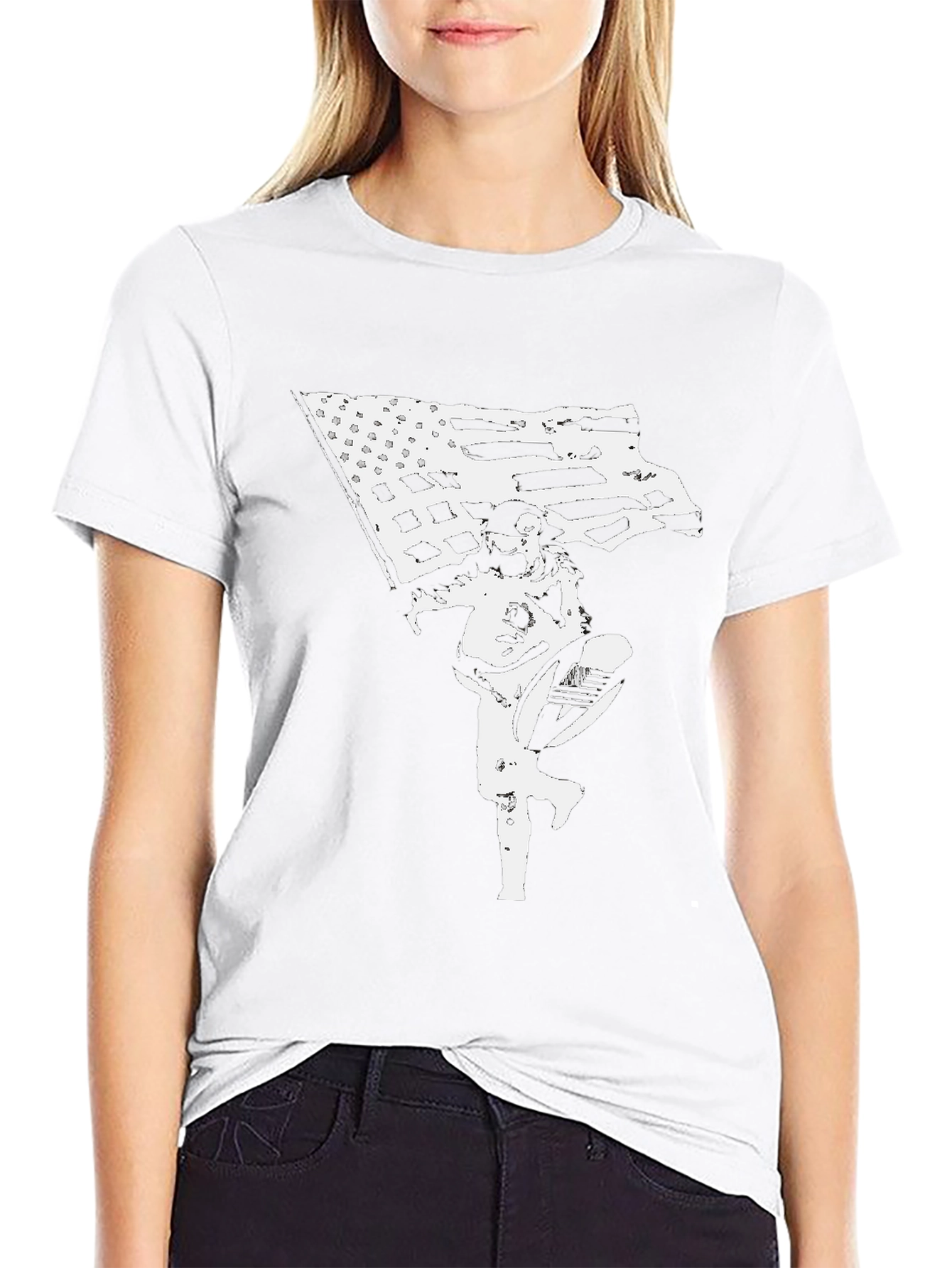 American Flag Astronaut Black T-Shirt