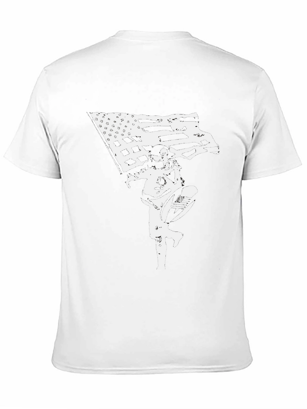 American Flag Astronaut Black T-Shirt