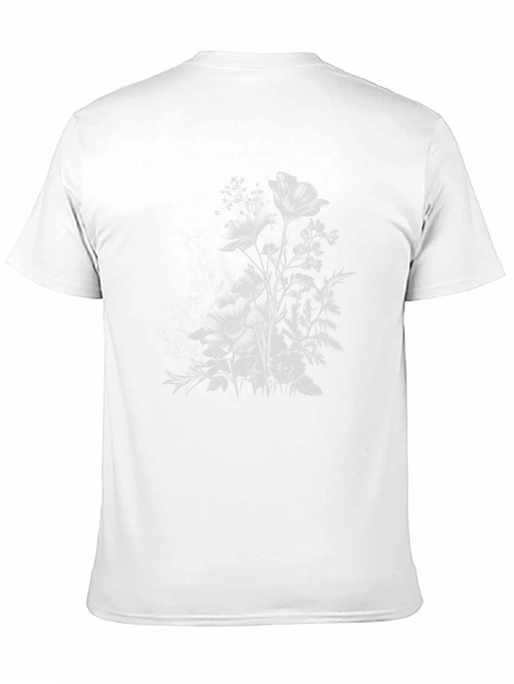 Floral Print Black Casual T-Shirt