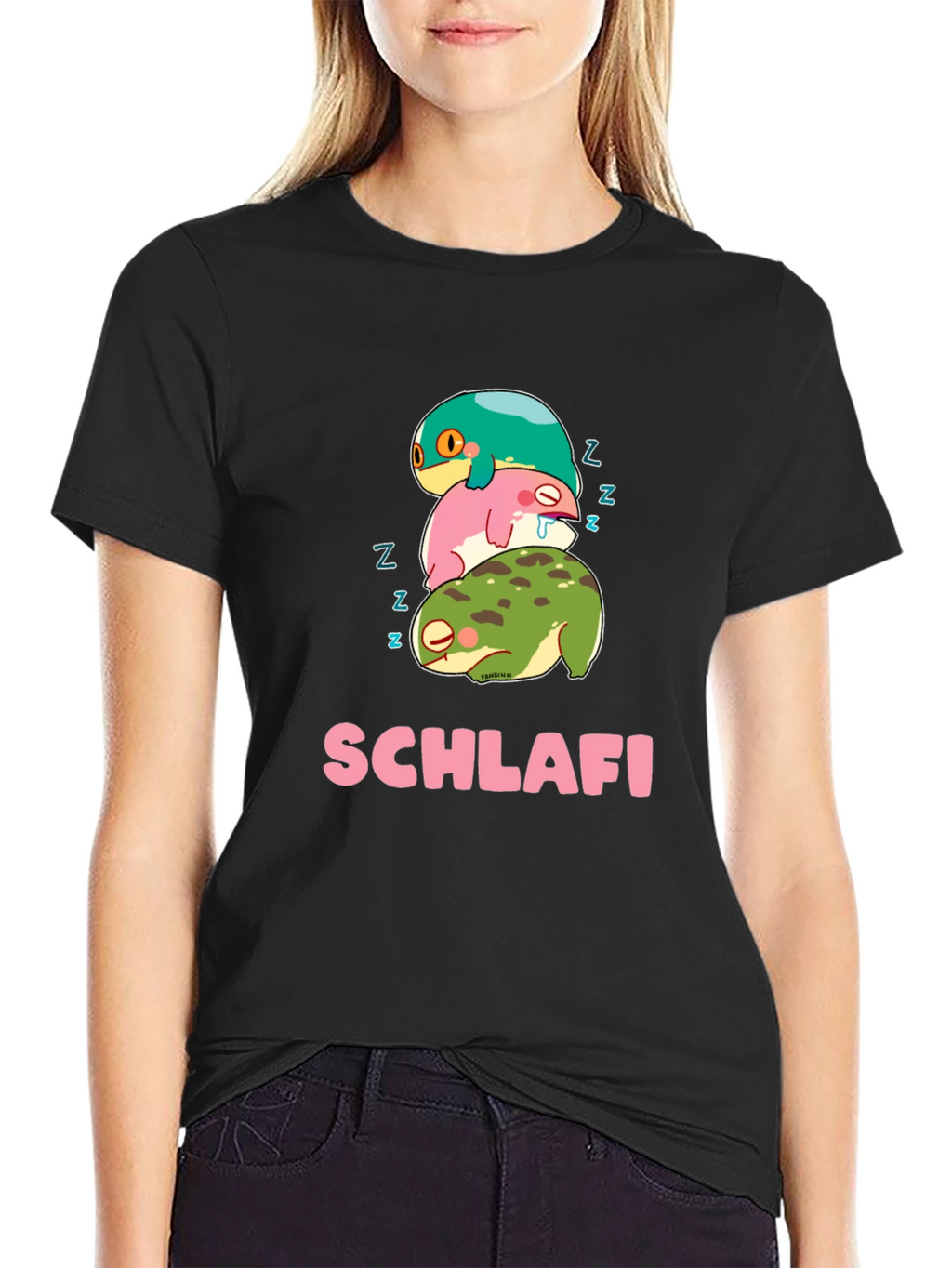 Schlafi Sleeping Frog Stack T-Shirt