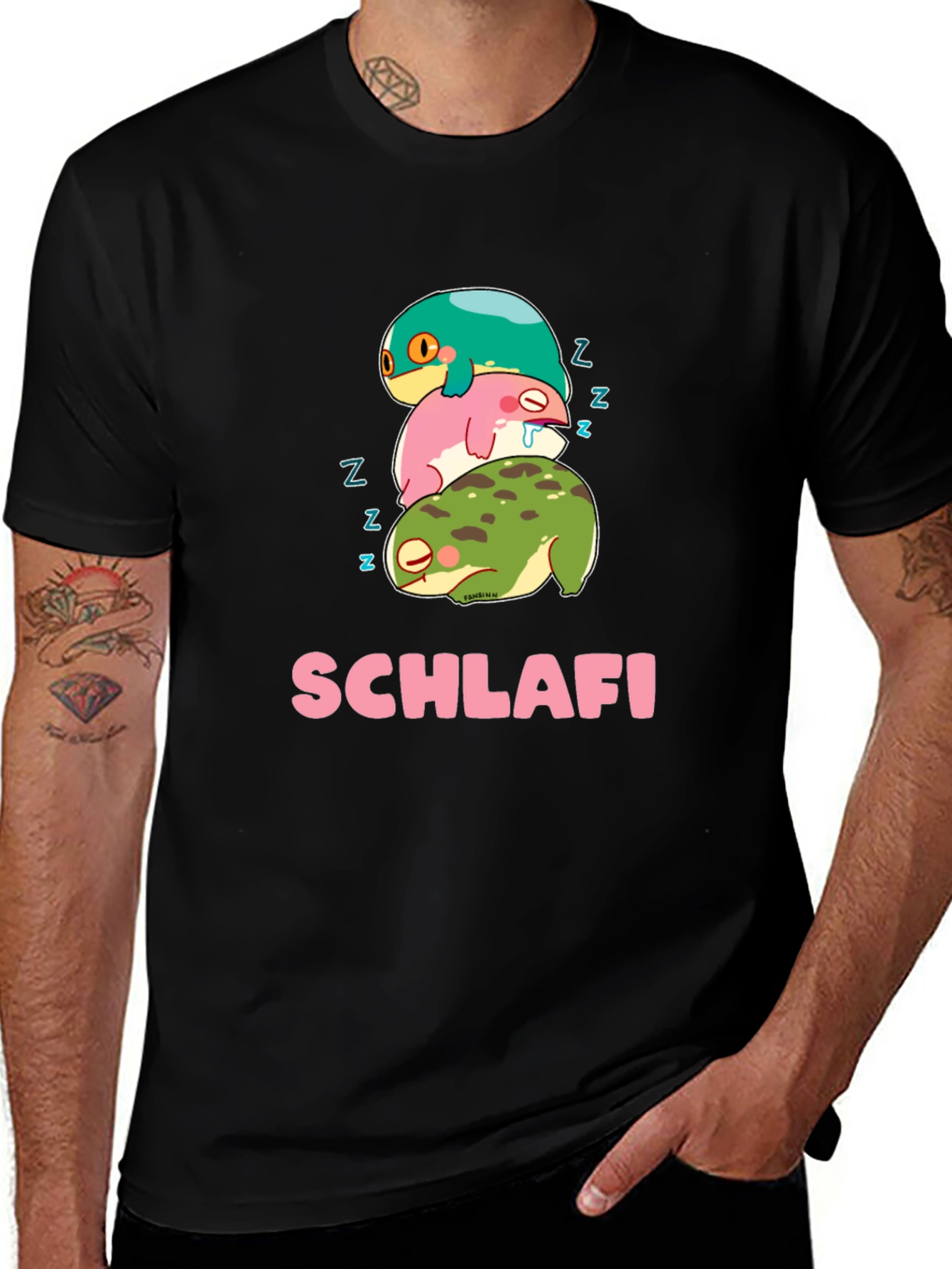 Schlafi Sleeping Frog Stack T-Shirt
